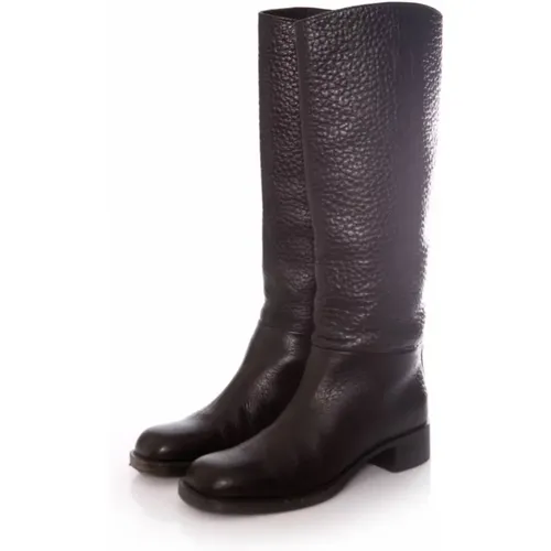 Pre-owned grained boots , female, Sizes: 4 1/2 UK - Prada Vintage - Modalova