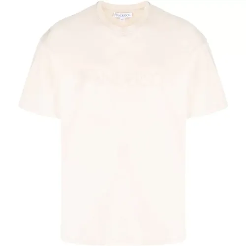 Baumwoll-T-Shirt mit geprägtem Logo , Herren, Größe: XS - JW Anderson - Modalova