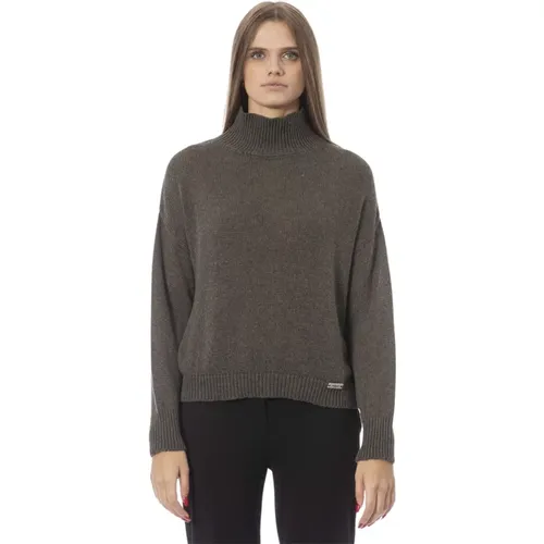 Vulkan Hals Langarm Pullover , Damen, Größe: M - Baldinini - Modalova