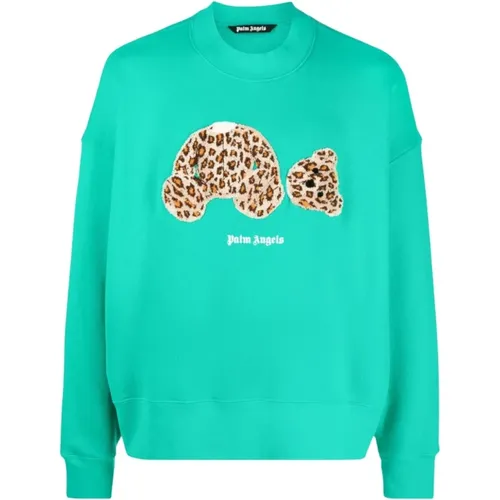 Leopard Bear Sweatshirt , Herren, Größe: XL - Palm Angels - Modalova