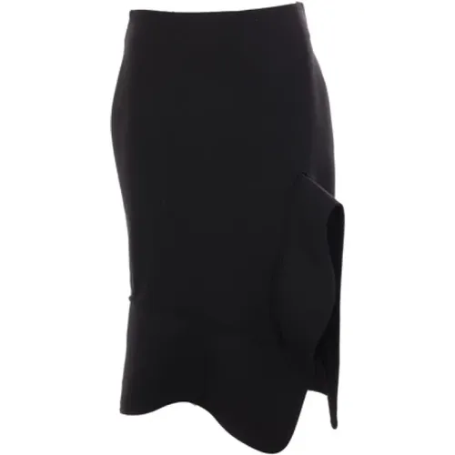 Structured Cotton Skirt with Front Slit and Asymmetric Hem , female, Sizes: XS, 2XS - Bottega Veneta - Modalova