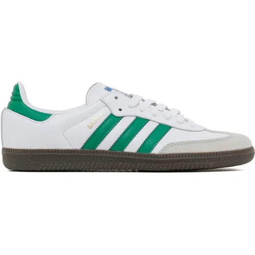Samba OG White Green Sneakers , female, Sizes: 6 UK - Adidas - Modalova