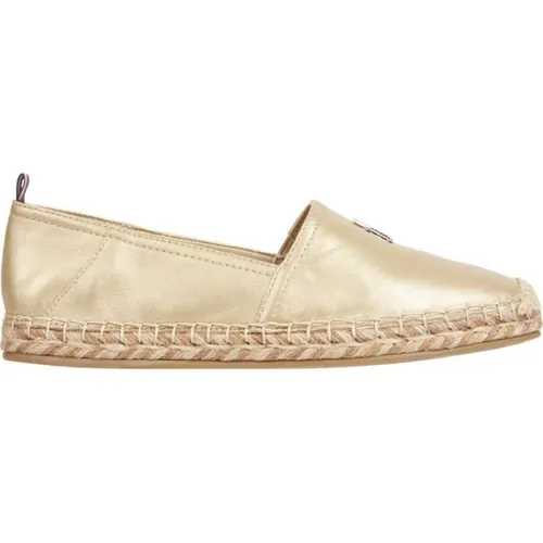 Gold Flat Espadrilles Womens Shoes , female, Sizes: 3 UK, 5 UK - Tommy Hilfiger - Modalova