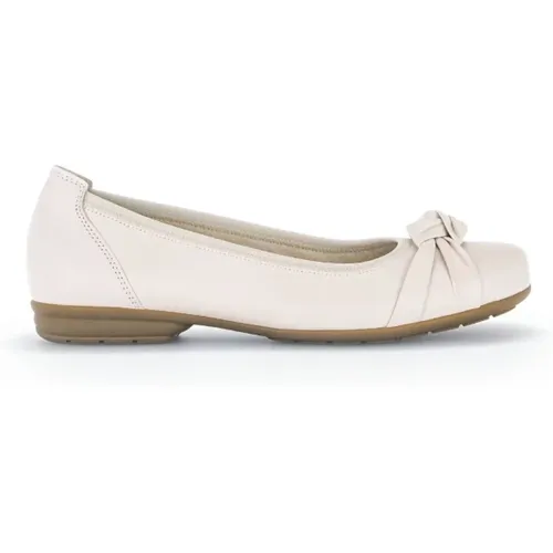 Ivory Leder Klassische Bequeme Ballerinas , Damen, Größe: 37 1/2 EU - Gabor - Modalova