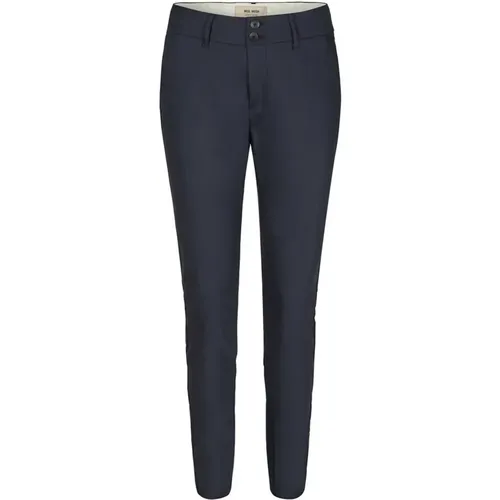 Navy Night Pants with Ribbed Hems , female, Sizes: 2XL, M, 2XS, XS, L, XL, S - MOS MOSH - Modalova