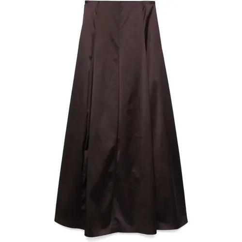 Satin Maxi Skirt , female, Sizes: M, S - Genny - Modalova