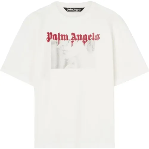 Graphic Print Crew Neck T-shirt , male, Sizes: XL - Palm Angels - Modalova