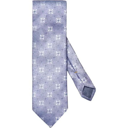 Blumige Seide Hellblau Krawatte , Herren, Größe: ONE Size - Eton - Modalova