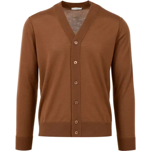 Wool V-Neck Cardigan Sweater , male, Sizes: L, M - Paolo Pecora - Modalova