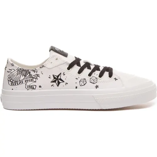 Tattoo Sneakers in Off , male, Sizes: 7 UK, 10 UK - Replay - Modalova