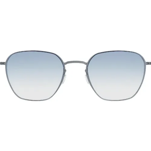 Minimalistische Titan Sonnenbrille - Blaue Gläser - Lindberg - Modalova