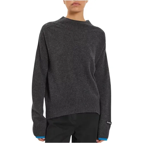 Warme Kaschmirpullover Grau/Blau , Damen, Größe: S - pinko - Modalova