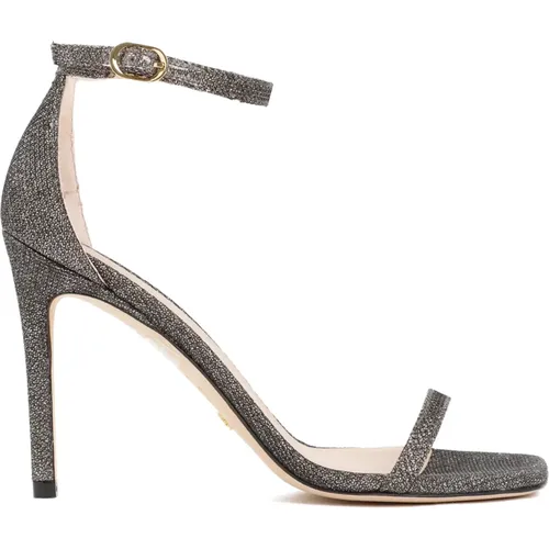 Grey Metal Sandals Minimal Design , female, Sizes: 7 UK, 6 1/2 UK - Stuart Weitzman - Modalova