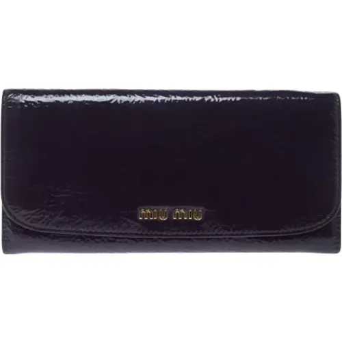 Pre-owned Leather wallets , female, Sizes: ONE SIZE - Miu Miu Pre-owned - Modalova