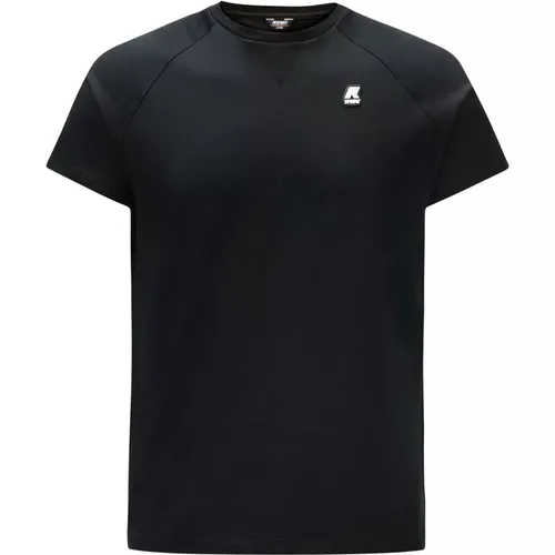 Stilvolles Schwarzes T-Shirt für Männer , Herren, Größe: 2XL - K-way - Modalova