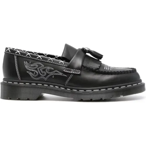 Schwarze Leder Slip-On Loafers , Damen, Größe: 38 EU - Dr. Martens - Modalova