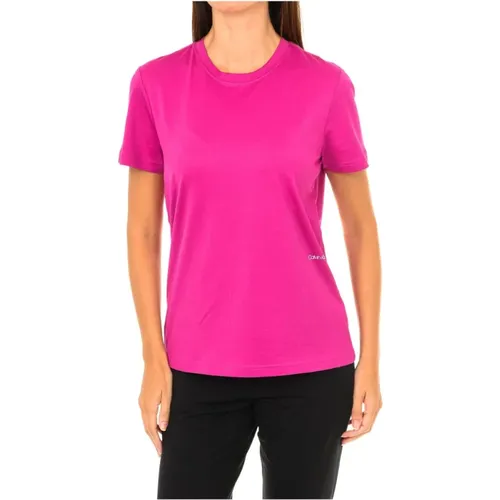 Kurzarm Rundhals T-Shirt , Damen, Größe: XS - Calvin Klein - Modalova