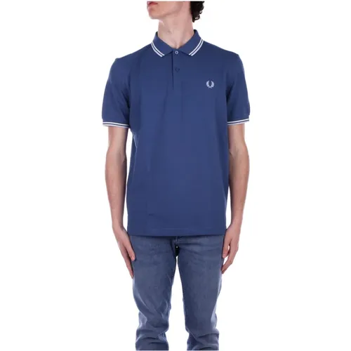 Blaue Logo Front T-shirts und Polos , Herren, Größe: XL - Fred Perry - Modalova