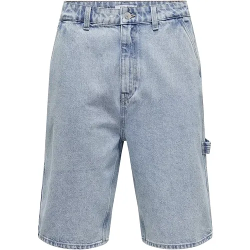 Urban Denim Cargo Shorts - Only & Sons - Modalova