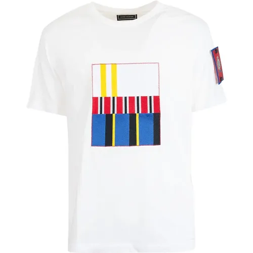 Weiße Streifen Logo Hemd , Herren, Größe: XL - Tommy Hilfiger - Modalova