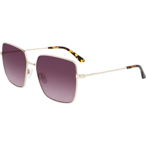 Sonnenbrille in Gold/Violett , Damen, Größe: 58 MM - Calvin Klein - Modalova