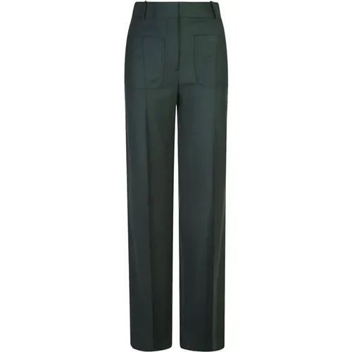 Grüne Straight Hose Aw24 - Victoria Beckham - Modalova