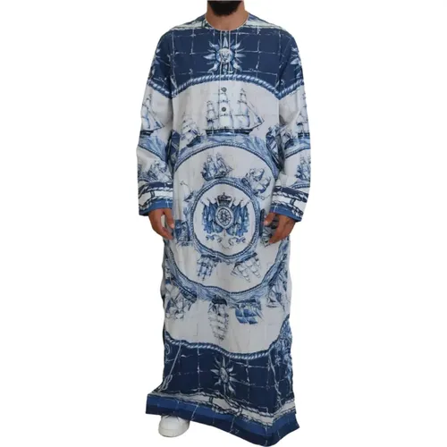 Majolica Cotton Cape Thobe , male, Sizes: XS - Dolce & Gabbana - Modalova