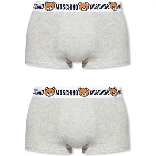 Branded boxers 2-pack , male, Sizes: XS, 2XL - Moschino - Modalova