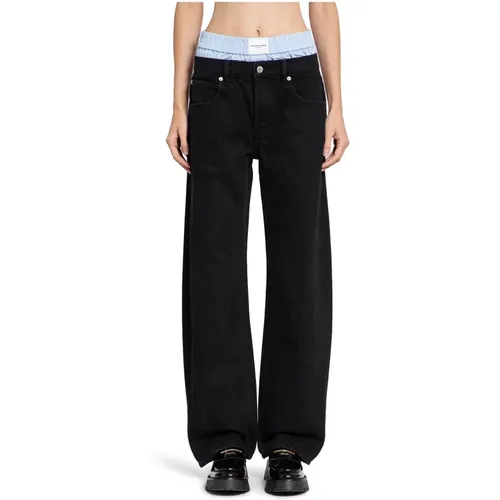 Schwarze High-Waisted Ballon Fit Boxershorts , Damen, Größe: W27 - alexander wang - Modalova