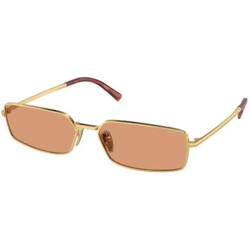 Goldener Rahmen Orange Linse Sonnenbrille - Prada - Modalova