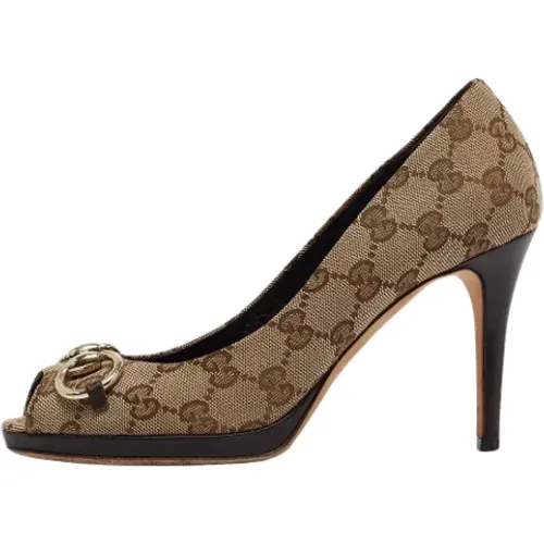 Pre-owned Canvas heels , female, Sizes: 4 UK - Gucci Vintage - Modalova
