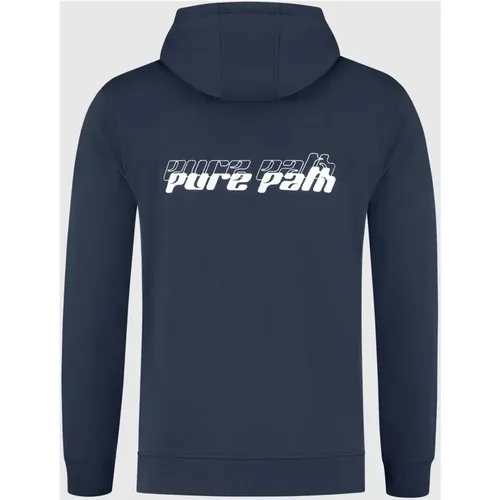 Dimensional Script Hoodie Dunkelblau , Herren, Größe: M - Pure Path - Modalova