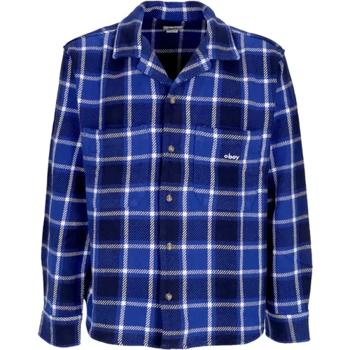 Plaid Woven Long Sleeve Shirt Blue , male, Sizes: M, XL, S, L - Obey - Modalova