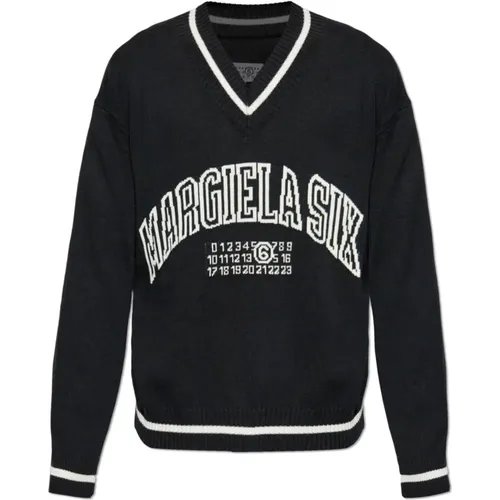 Pullover mit Logo , Herren, Größe: L - MM6 Maison Margiela - Modalova