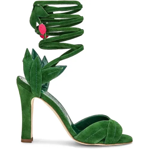 Wrap Sandals with 10.5 cm Heel , female, Sizes: 2 UK, 4 UK, 5 1/2 UK, 3 UK - Manolo Blahnik - Modalova