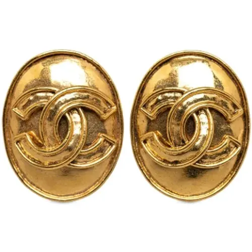 Pre-owned Gold earrings , female, Sizes: ONE SIZE - Chanel Vintage - Modalova