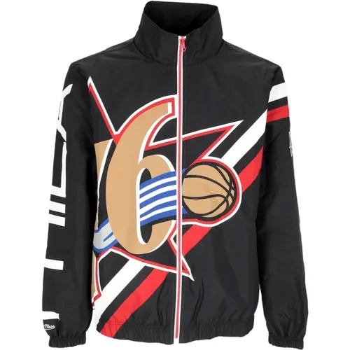 NBA Exploded Logo Windbreaker Jacke , Herren, Größe: M - Mitchell & Ness - Modalova