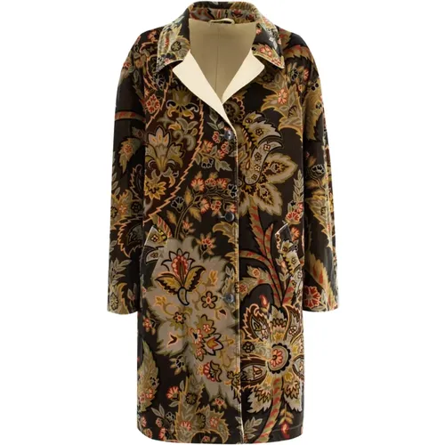 Paisley Print Velvet Coat , female, Sizes: S, XS, 2XS - ETRO - Modalova