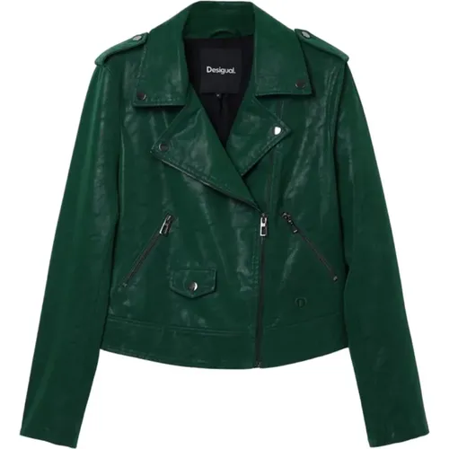 Stylish Leather Jacket Zip Closure , female, Sizes: S, M, XS, L - Desigual - Modalova
