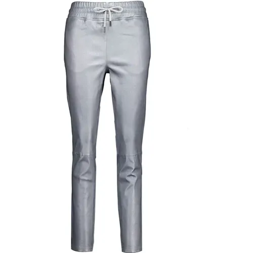 Slim Fit Leather Pants Naomi Silver , female, Sizes: L - Studio AR by Arma - Modalova