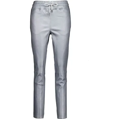 Slim Fit Leather Pants Naomi Silver , female, Sizes: L, S - Studio AR by Arma - Modalova