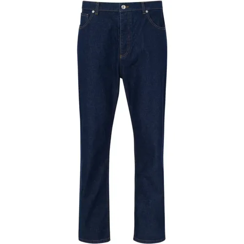 Blaue Denim Gerades Jeans , Herren, Größe: W32 - Maison Kitsuné - Modalova