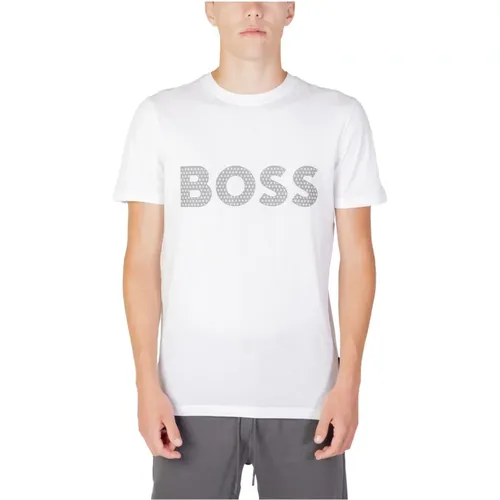 Herren Weißes Print T-Shirt , Herren, Größe: M - Hugo Boss - Modalova