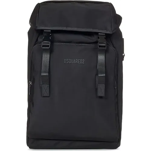 Urbaner Schwarzer Nylon-Rucksack Bucket Bag,Urban Schwarzer Nylon Rucksack - Dsquared2 - Modalova