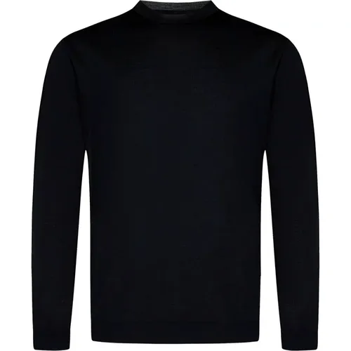 Schwarzer Merinowollpullover , Herren, Größe: 4XL - Low Brand - Modalova