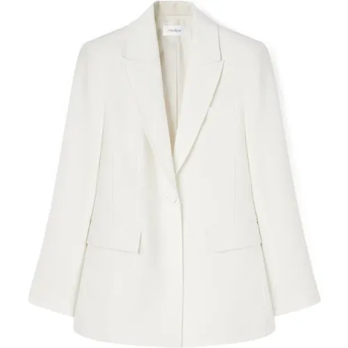 Crepe-Blazer mit Revers , Damen, Größe: XL - Motivi - Modalova