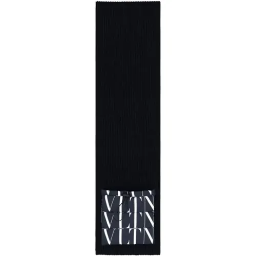 Schwarzer Woll-Logoschal für Männer , Herren, Größe: ONE Size - Valentino - Modalova
