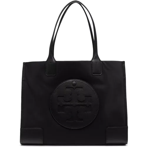 Schwarze Nylon-Tasche mit Logo-Patch,Tote Bags - TORY BURCH - Modalova