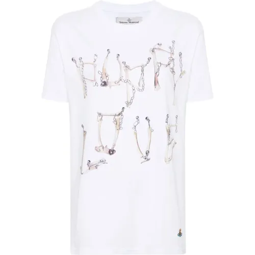 Bones n Chain Classic T-shirt , Damen, Größe: L - Vivienne Westwood - Modalova