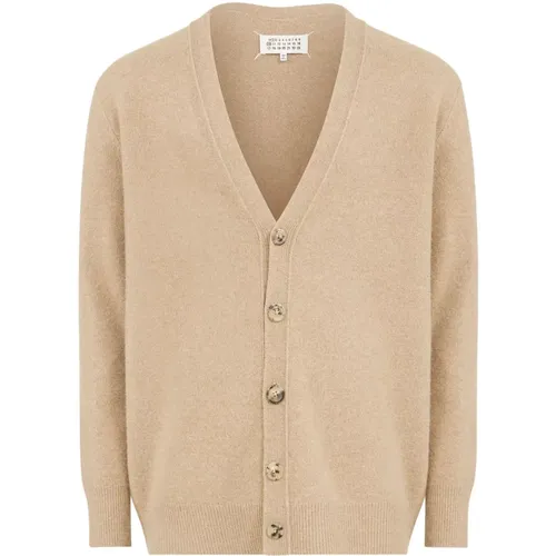 Beiger Woll-Cardigan Pullover - Maison Margiela - Modalova